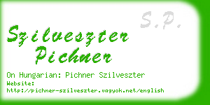 szilveszter pichner business card